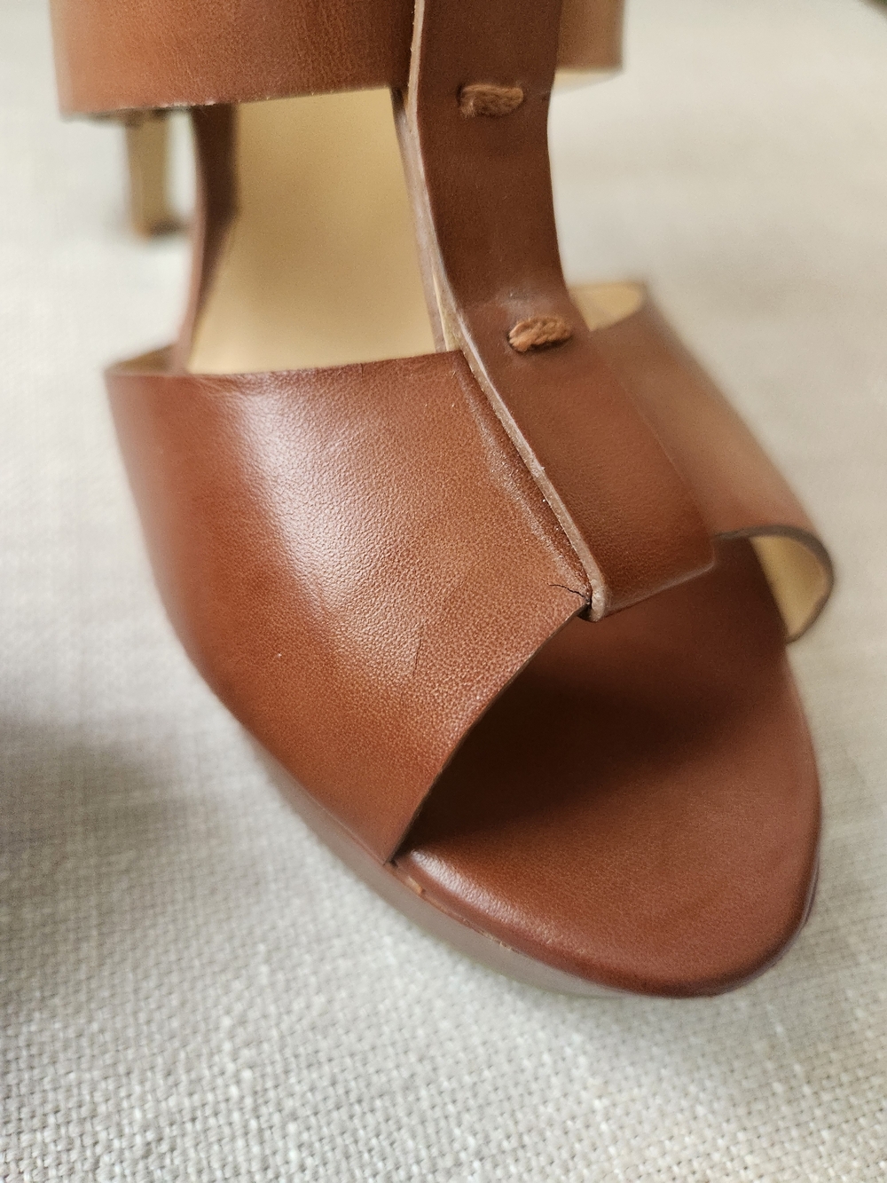 Guess Brown Strappy Platform High Heel Sandals 7.5 - Picture 12 of 16